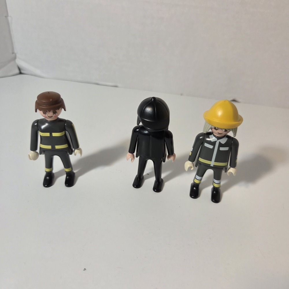 Playmobil Figure 2 Grey 1 Black With Hats